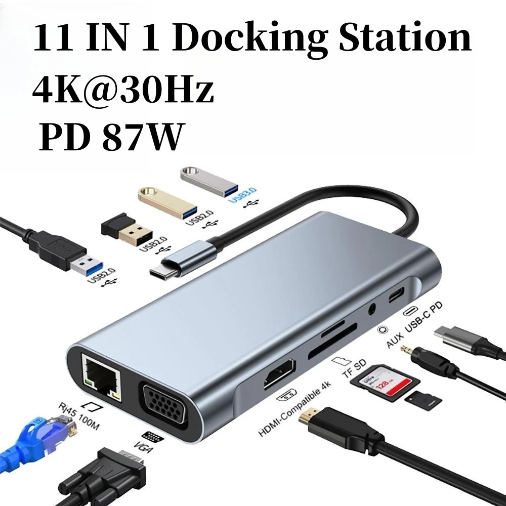 Usb C Docking Hub - Hub de acoplamiento 4/7/8/11 en 1,
