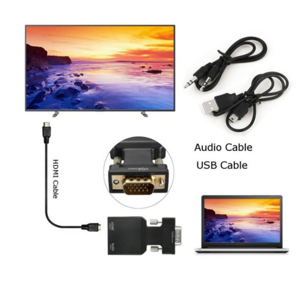 Convertidor VGA a HDMI de 1080 - Hdmi Vga Adapter reseña y precio