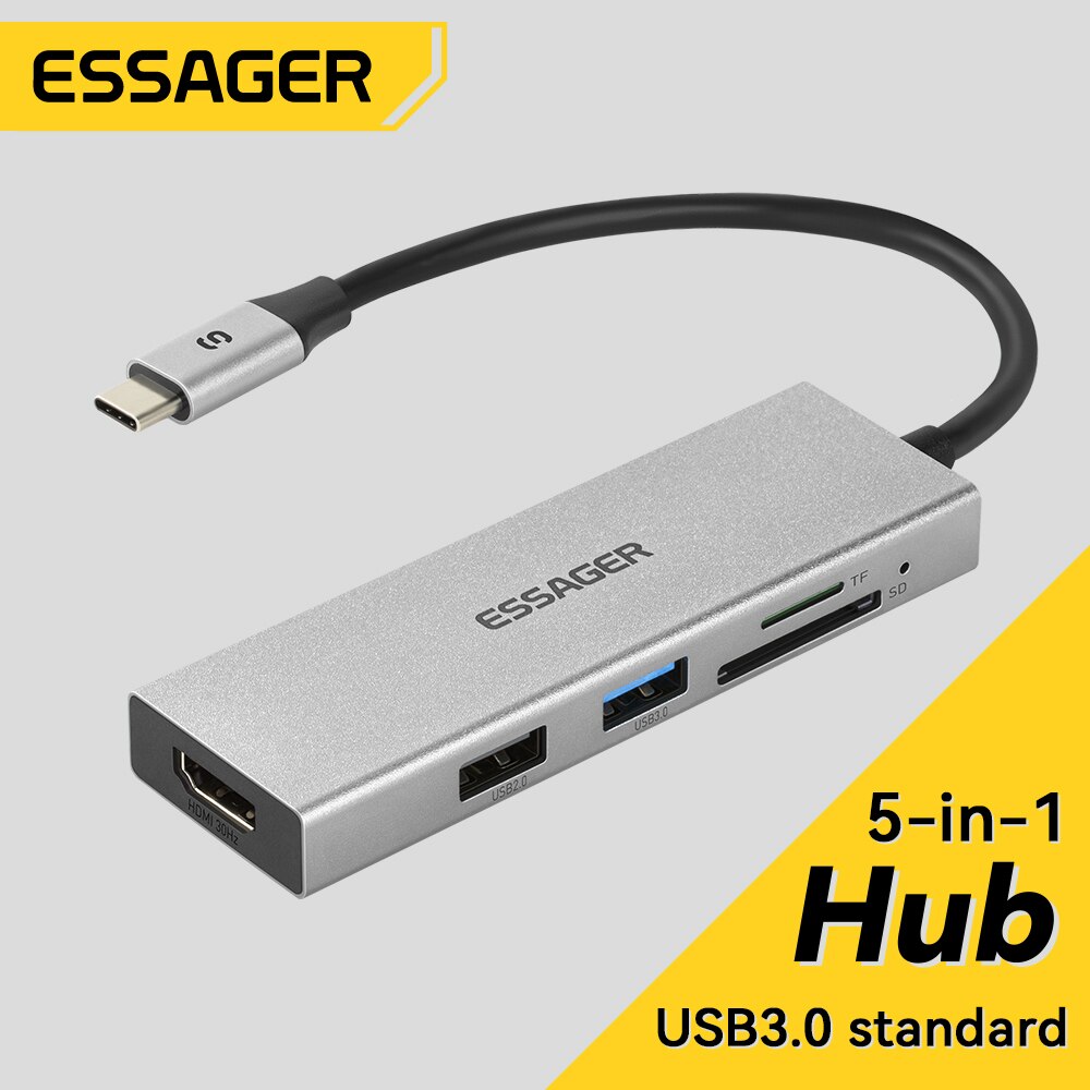 Essager 5 en 1 USB C HUB HDMI- - Usb C Docking Hub reseña y precio