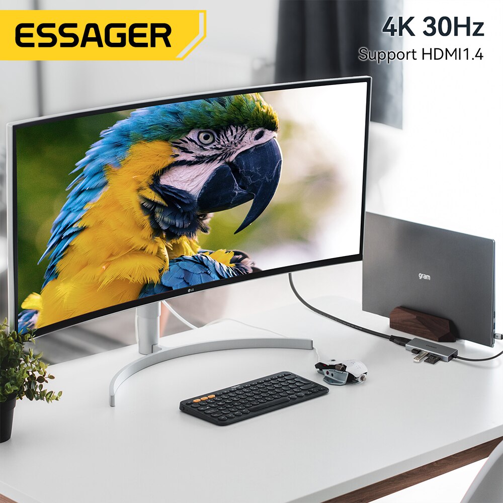 Essager 5 en 1 USB C HUB HDMI- - Usb C Docking Hub reseña y precio